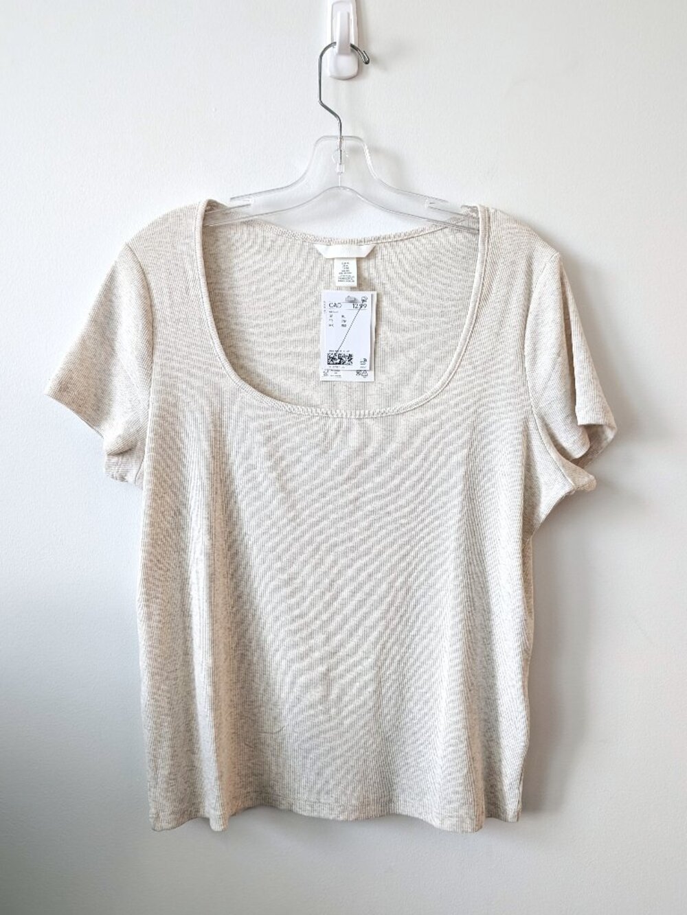 NWT H&M Ribbed Scoop Neck Tee | Size XL